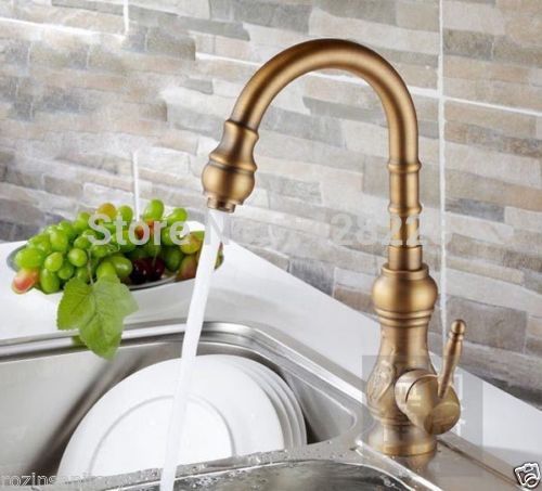 antique brass retro style and cold water brass kitchen faucet deck mounted swivel spout kitchen mixer tap