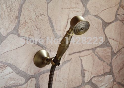 euro style antique brass dual handles handheld shower faucet wall mounted + hose + shower bracket
