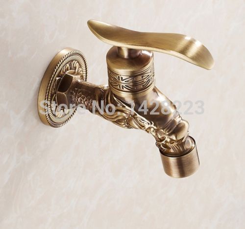 wall mount antique brass mop pool taps brass gold-plate washing machine faucet