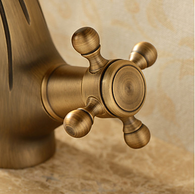 bathroom faucet antique bronze brass basin sink mixer tap double handle single hole