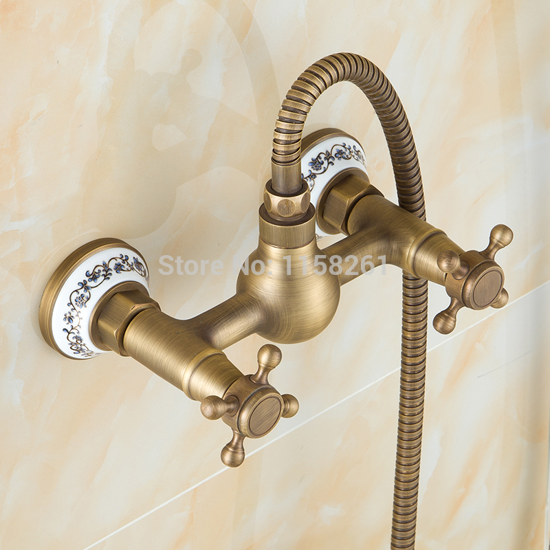 antique bathroom single handle wall mounted bathtub shower set mixer set faucet tap bathroom shower 6758q