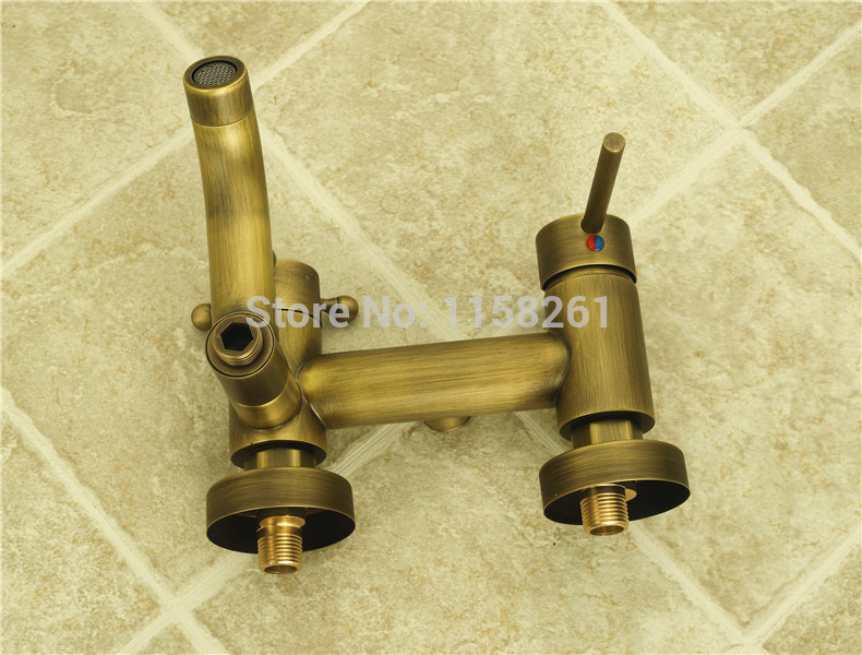 fashion new style wall mounted rain shower faucet mixer tap antique brass bath shower set shower power zly-6818 - Click Image to Close
