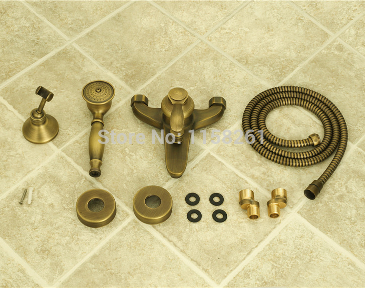 new bathroom shower faucet set wall mounted antique brass bath faucet single handle bath shower tap zly-6756