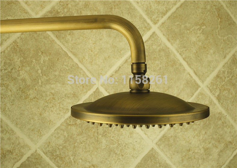 new bathroom shower set antique brass rainfall shower set faucet + handheld shower wall mounted zly-6827