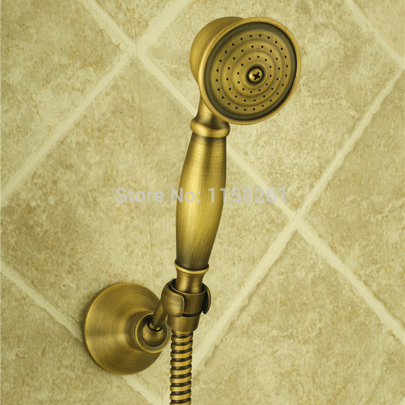 wall mounted antique finished brass material bathroom tub faucet set with hand shower wall mounted zly-6760