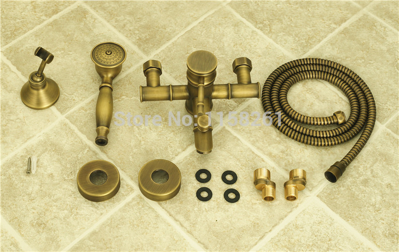 whole rain shower faucet mixer tap antique brass bath shower faucet set bathtub faucet torneira bath zly-6759