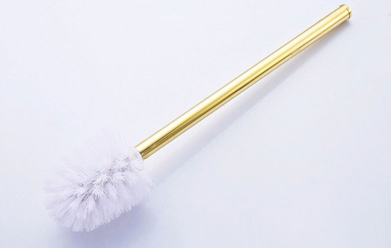 wall mounted brass blue and white porcelain gilded toilet brush, bathroom accessory