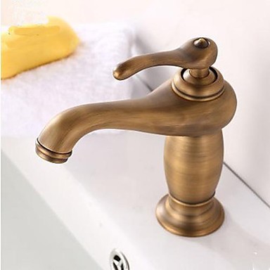 antique brass finish bathroom sink basin faucet tap, grifostorneira para de banheiro monocomando