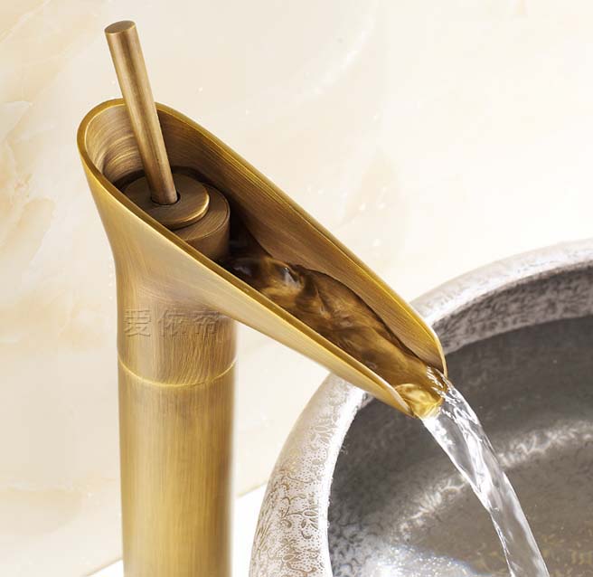 bathroom antique brass wine cup faucet