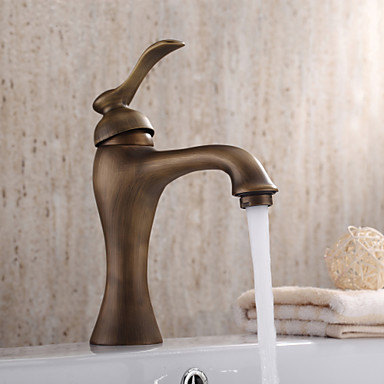 bathroom basin sink faucet with antique brass finish waterfall tap for bathroom,torneira para de banheiro misturador