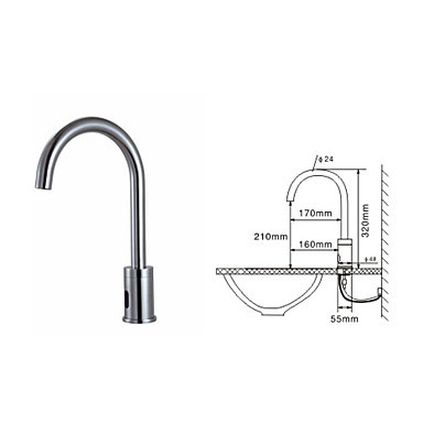 brass sensor chrome finish bathroom basin sink faucet tap ,torneiras para de banheiro misturador
