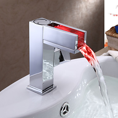 color changing bathroom faucet with led waterfall water tap ,torneiras para de banheiro misturador