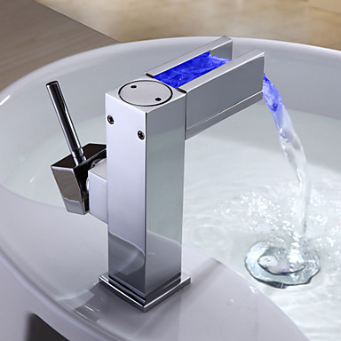 color changing bathroom faucet with led waterfall water tap ,torneiras para de banheiro misturador