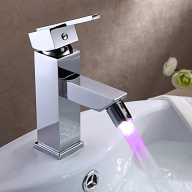 color changing led light water bathroom basin sink faucet tap for bathroom, torneira parede de banheiro monocomando