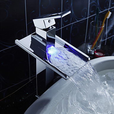 color changing led waterfall bathroom basin sink faucet tap ,torneiras para de banheiro misturador