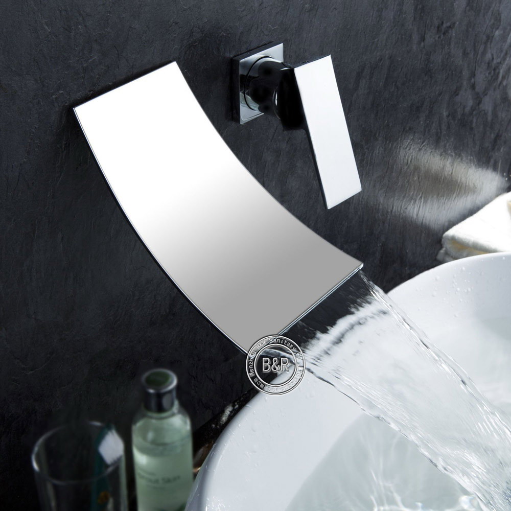 european wall mounted built-in style bathroom basin mixer faucet