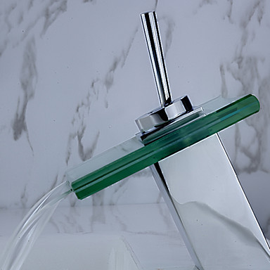 glass water waterfall bathroom sink faucet tap chrome finish ,torneira para de banheiro modocomando