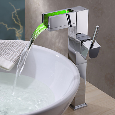 led bathroom sink faucet with color changing led waterfall water tap ,torneiras para de banheiro misturador