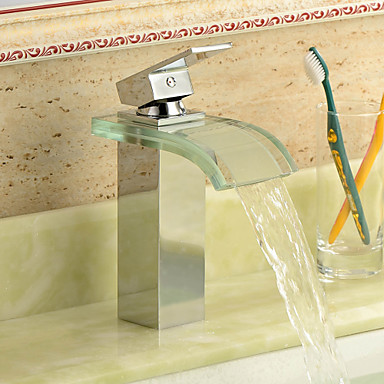 modern glass waterfall bathroom basin sink faucet tap chrome finish ,torneiras para de banheiro modocomando