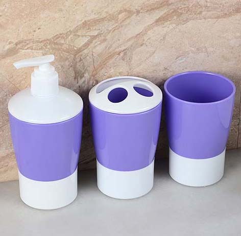 bathroom set (tooth mug, toothbrush holder, liquid soap dispenser)