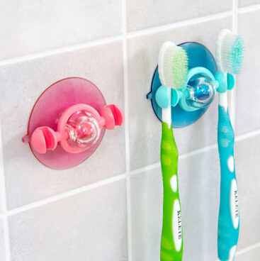 bathroom wall suction couple toothbrush holder, sucker toothbrush rack, bathroom set