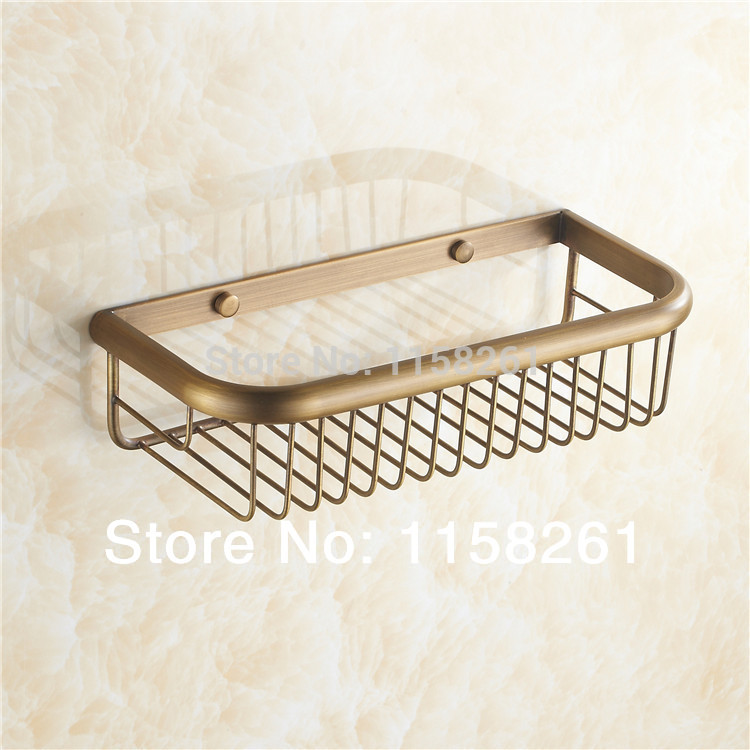 30cm wall mounted strong brass made and antique finish single tier bathroom shelf accessories banheiro shelves for bath kh-1064