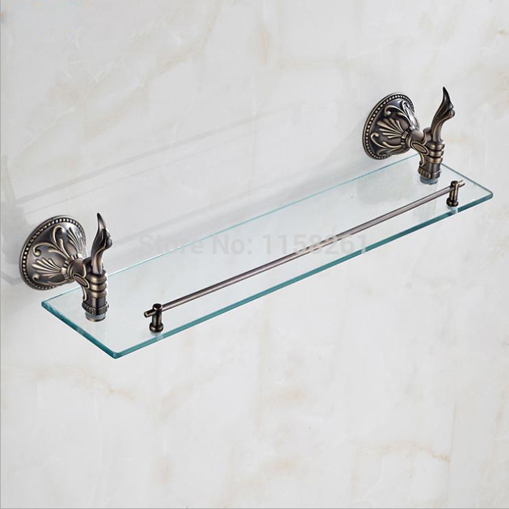 brass single layer glass shelf shelves antique bathroom fittings bathroom accessories zp-9354f