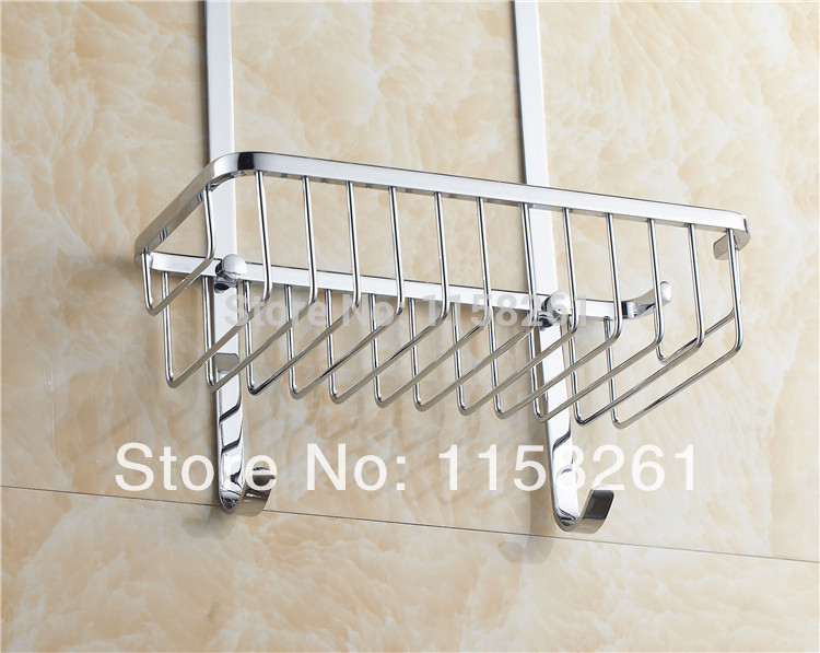 two layer bathroom rack chrome brass towel washing shower basket bar shelf /bathroom shelves for bath kh-1062