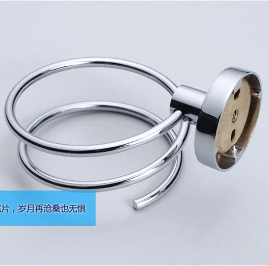 stainless steel + brass bathroom hair drier holder / shelf