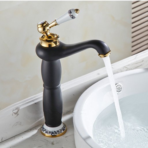 2015 high-grade black blue and white porcelain basin faucet and cold basin mixer heightening jr-876-2h