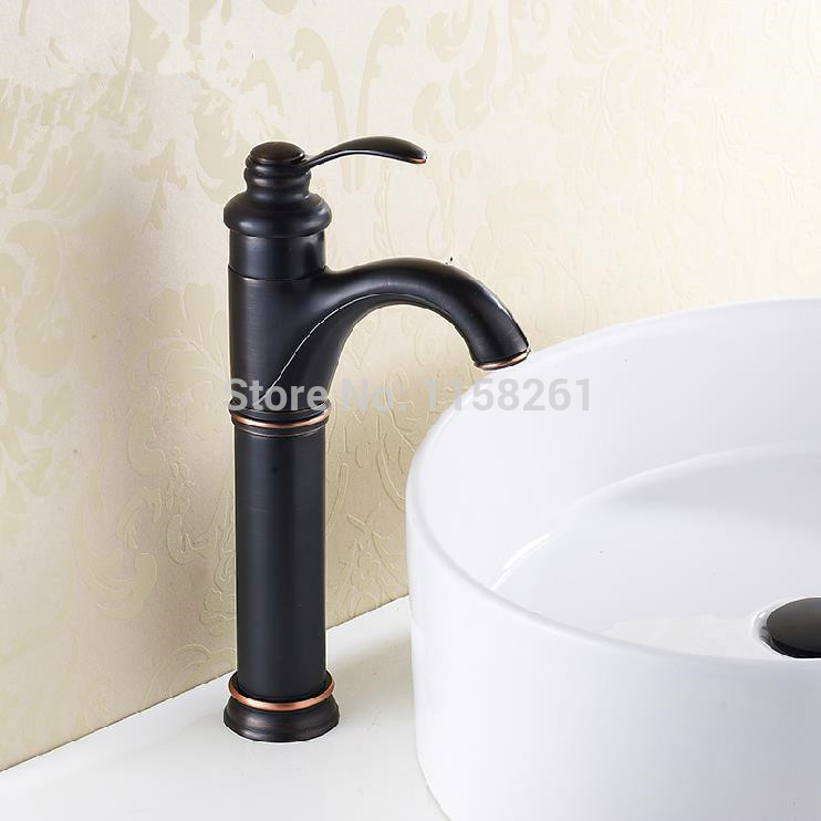 black brass finishing single lever water tap decorative outdoor faucet basin mixers for bathroom sink sy-030r