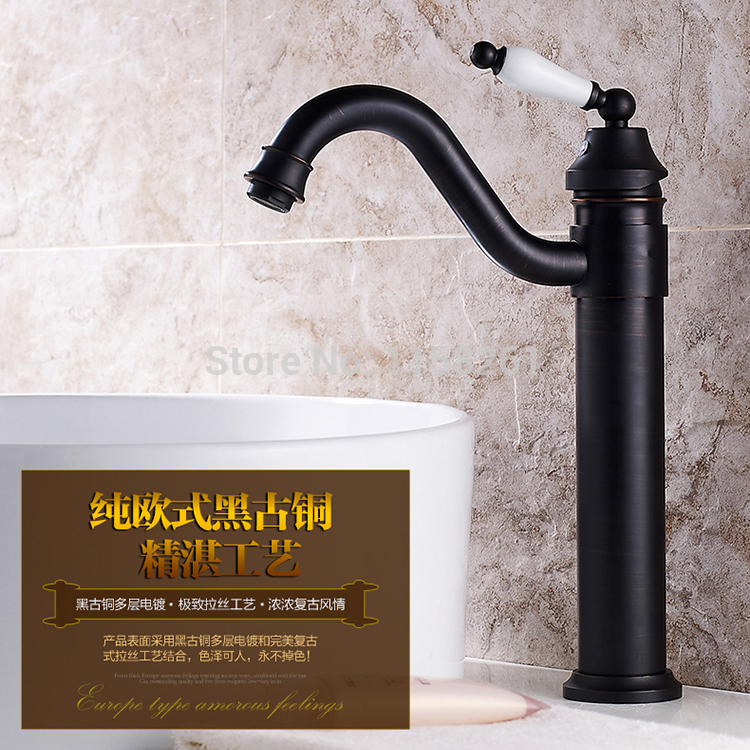 black copper faucet waterfall european classical faucet bronze fashion antique basin faucet sy-033r
