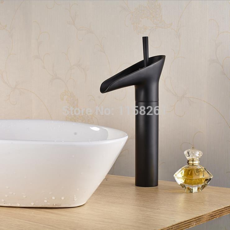 design black antique brass mixer waterfall faucet bathroom basin mixer sink tap basin faucet vanity faucets sy-053r