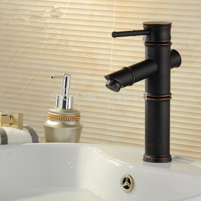 oil rubbed bronze copper bathroom basin faucet & cold water mixer tap single ceramic handle hole black bronze faucet sy-327r