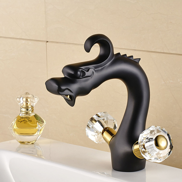 retro black chinese dragon faucet bathroom basin sink mixer tap noble gorgeous bath faucet torneira banheiro hj-8518h
