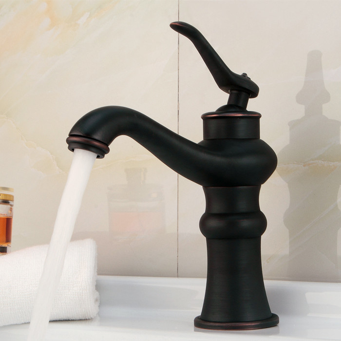 whole promotion deck mounted black antique bronze bathroom basin faucet swivel spout sink mixer tap mdj01