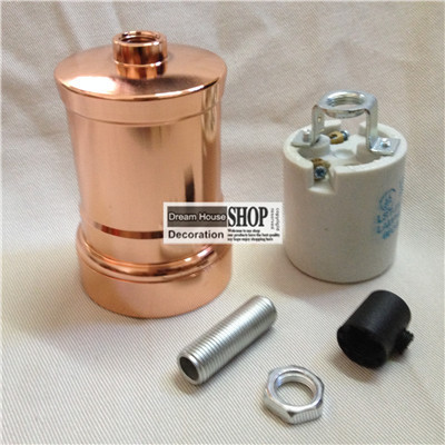 10pcs/lot industrial vintage holders rose gold aluminum ceramic edison bulb e27/e26 110v/220v pendant lamp holders