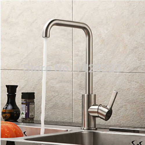 contemporary brushed finished centerest kitchen sink faucet mixer tap deck mounted and cold water kitchen faucet