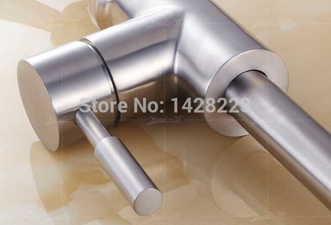 stainless steel brushed nickel folding kitchen sink faucet deck mount and cold kitchen mixer taps