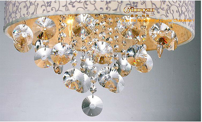 crystal ceiling lamp light fixture with fabric lampshade md8553-400