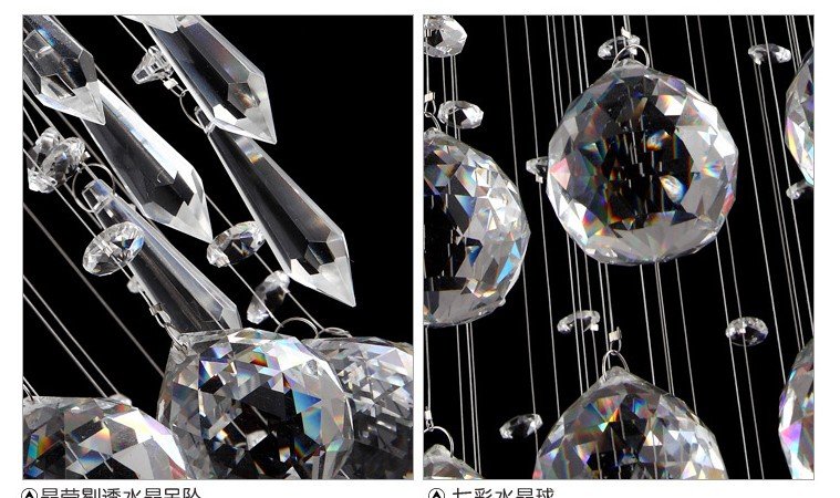 decorative crystal ceiling lamp spiral crystal light fixture lustres de sala for stair villa staircase lamp lighting md20018