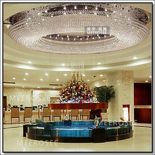 large el round crystal ceiling light fixture lustres de cristal lamp lighting for stair / foyer/ hallway diameter 800mm