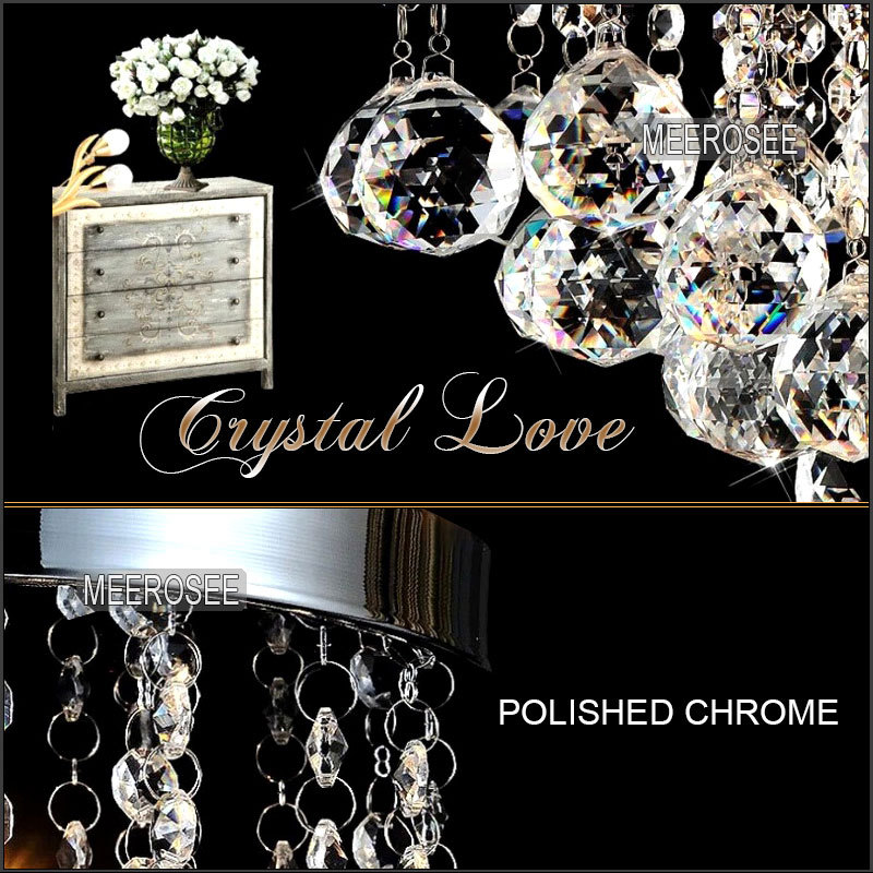 luxury crystal chandelier lighting meerosee lighting chrome or gold lustre fixtures md3038 d150mm h230mm