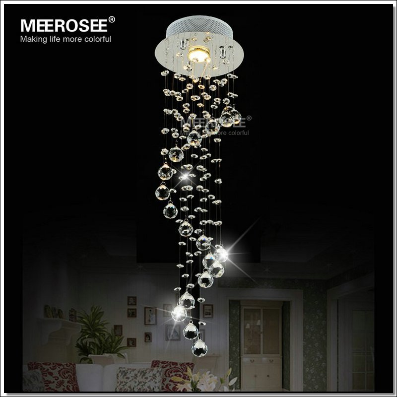 spiral crystal ceiling light fixture flush mounted crystal light lustres de sala for stairs porch aisle hallway lamp
