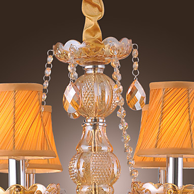 110v-220v 6 lights gold glass led modern crystal chandelier chandeliers ,lustres de crystal,lustre de cristal