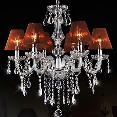 110v-220v 6 lights led modern crystal chandelier lamps, lustres de sala,lustre de cristal