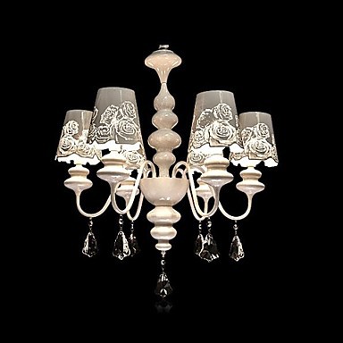110v-220v 6 lights white led modern crystal chandelier lamps, lustres de sala,lustre de cristal