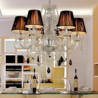 110v-220v big large modern led crystal chandelier with 6 lights chandeliers , lustres de sala,lustre de cristal