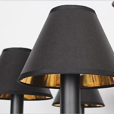 110v-220v black shade gold modern led chandelier 3 lamps chandeliers china home lighting for dinnig living room