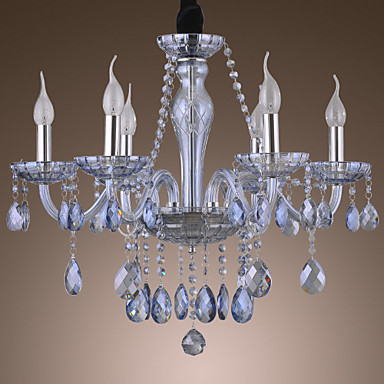 110v-220v chandelabro elegant retro led bule crystal chandelier 6 lights, lustres de crystal,lustre de cristais